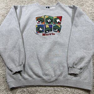 Vintage 1996 Marvin the Martian Looney Tunes Sweater Embroidered Crewneck Mens M